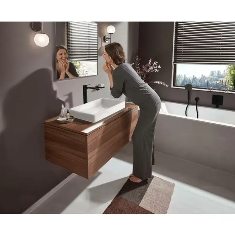 Casa si Gradina - Sanitare - Lavoar baie si accesorii - Baterii sanitare - Baterie lavoar inalta Hansgrohe Vivenis 250 monocomanda negru mat - Infinity.ro