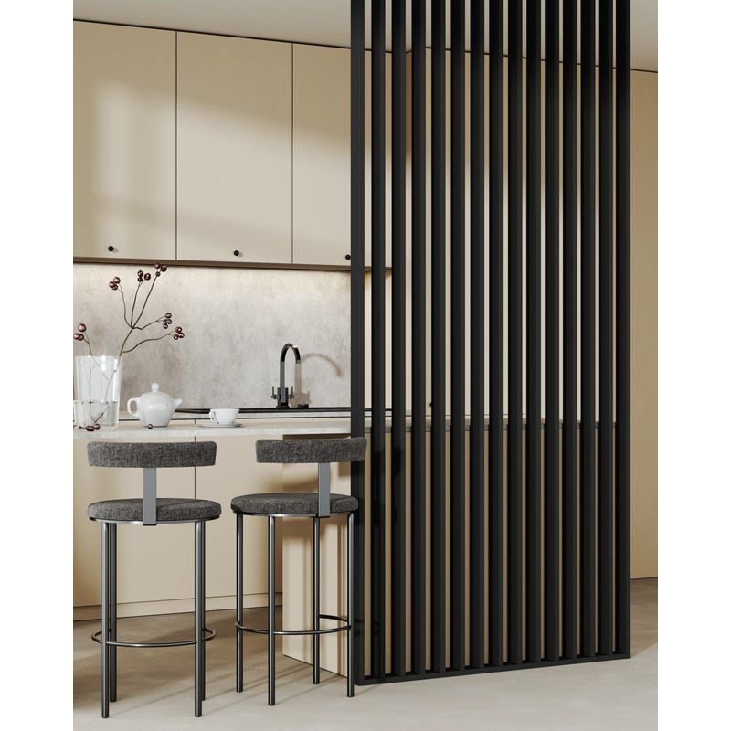 Casa si Gradina - Gradina si terasa - Garduri, panouri si accesorii - Riflaj perete despartitor MDF, LDA PREMIUM, Negru, 275x58 cm - Infinity.ro