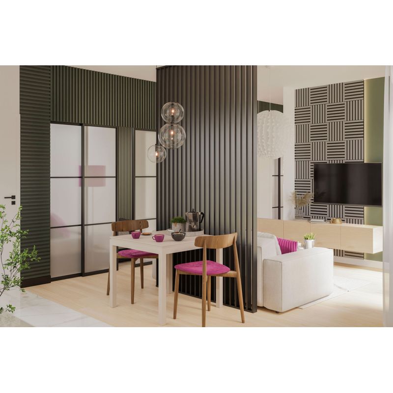 Casa si Gradina - Gradina si terasa - Garduri, panouri si accesorii - Riflaj perete despartitor MDF, LDA PREMIUM, Negru, 275x58 cm - Infinity.ro