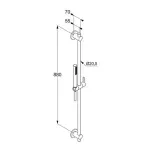 Casa si Gradina - Sanitare - Cazi si cabine de dus - Coloane si seturi de dus - Set de dus Kludi Nova Fonte Puristic negru mat cu bara 90 cm - Infinity.ro