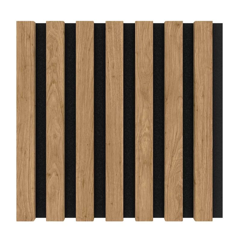 Casa si Gradina - Gradina si terasa - Garduri, panouri si accesorii - Modul riflaj MDF decorativ LDA PREMIUM de tip panou acustic, Stejar Saragossa, 30x30 cm - Infinity.ro