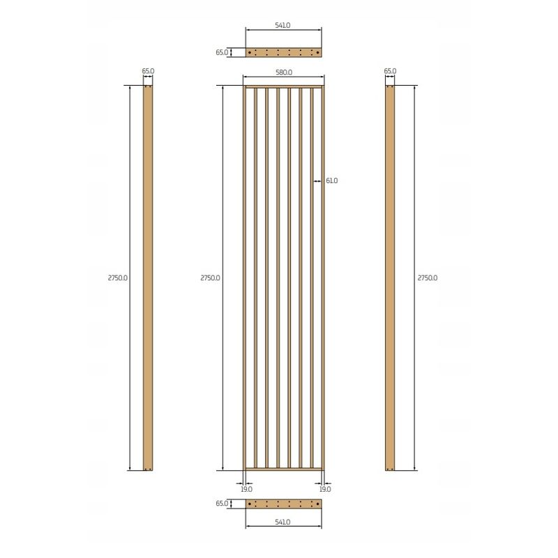 Casa si Gradina - Gradina si terasa - Garduri, panouri si accesorii - Riflaj perete despartitor MDF, LDA PREMIUM, Stejar Argintiu, 275x58 cm - Infinity.ro