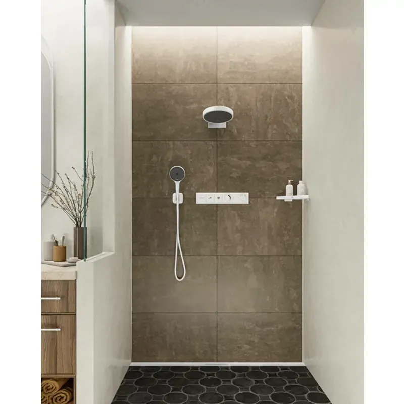 Casa si Gradina - Sanitare - Lavoar baie si accesorii - Accesorii baterii sanitare - Para de dus Hansgrohe Rainfinity 130 bronz periat 3 tipuri de jet - Infinity.ro