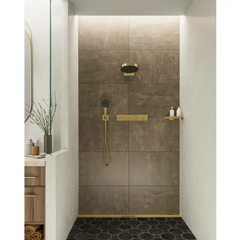 Casa si Gradina - Sanitare - Lavoar baie si accesorii - Accesorii baterii sanitare - Para de dus Hansgrohe Rainfinity 130 bronz periat 3 tipuri de jet - Infinity.ro