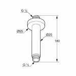 Casa si Gradina - Sanitare - Lavoar baie si accesorii - Accesorii baterii sanitare - Brat de dus vertical Kludi A-QA 15 cm crom masca rotunda - Infinity.ro