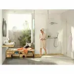 Casa si Gradina - Sanitare - Lavoar baie si accesorii - Baterii sanitare - Baterie lavoar Hansgrohe PuraVida 200 alb - crom cu ventil Push-Open - Infinity.ro