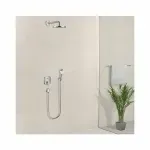 Casa si Gradina - Sanitare - Lavoar baie si accesorii - Baterii sanitare - Baterie cada - dus incastrata Hansgrohe Logis patrata crom lucios - Infinity.ro