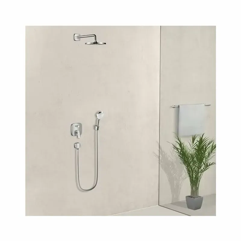 Casa si Gradina - Sanitare - Lavoar baie si accesorii - Baterii sanitare - Baterie cada - dus incastrata Hansgrohe Logis patrata crom lucios - Infinity.ro