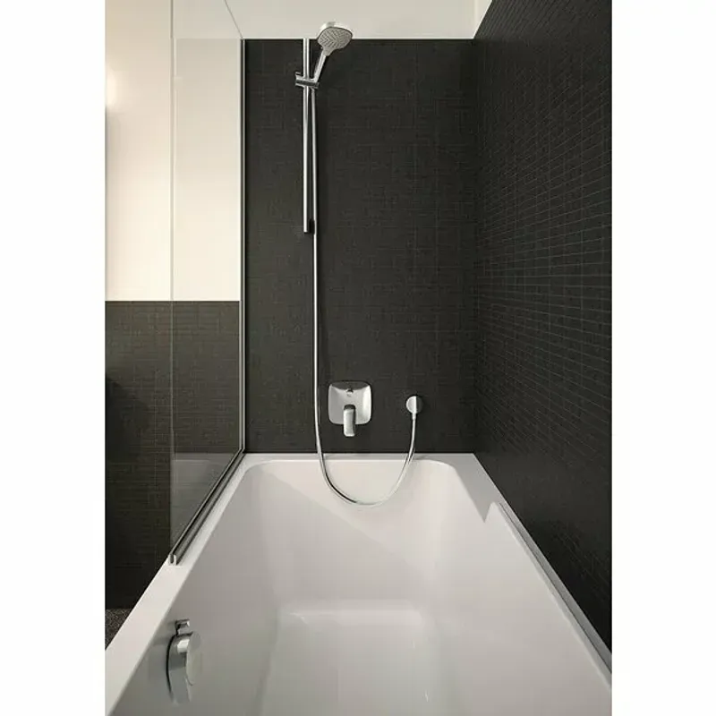 Casa si Gradina - Sanitare - Lavoar baie si accesorii - Baterii sanitare - Baterie cada - dus incastrata Hansgrohe Logis patrata crom lucios - Infinity.ro