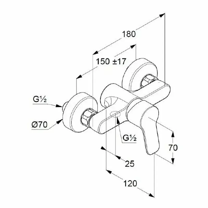 Casa si Gradina - Sanitare - Lavoar baie si accesorii - Baterii sanitare - Baterie dus Kludi Pure&Easy - Infinity.ro