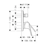 Casa si Gradina - Sanitare - Cazi si cabine de dus - Coloane si seturi de dus - Sistem de dus incastrat Hansgrohe Crometta S 240 crom lucios - Infinity.ro