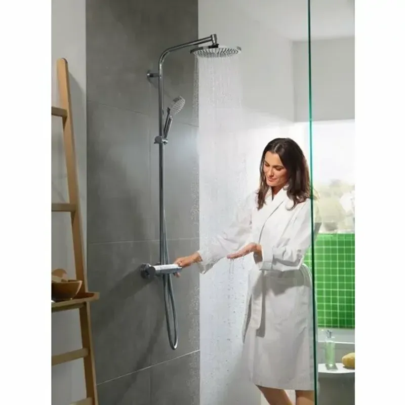 Casa si Gradina - Sanitare - Cazi si cabine de dus - Coloane si seturi de dus - Coloana de dus cu baterie termostatata Hansgrohe Crometta S240 - Infinity.ro