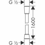 Casa si Gradina - Sanitare - Lavoar baie si accesorii - Accesorii baterii sanitare - Furtun de dus Hansgrohe Isiflex 160 cm negru - crom periat - Infinity.ro