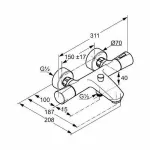 Casa si Gradina - Sanitare - Lavoar baie si accesorii - Baterii sanitare - Baterie cada si dus termostatata Kludi Zenta - Infinity.ro
