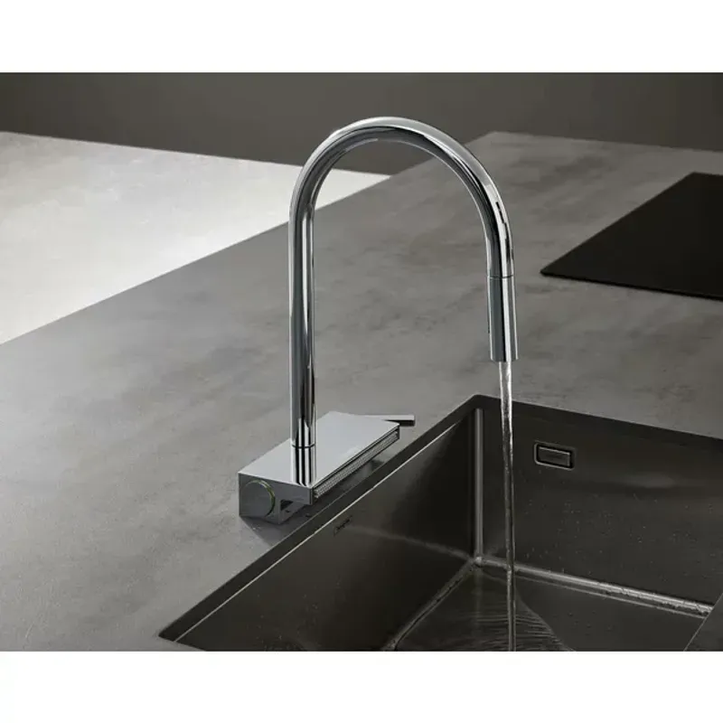 Casa si Gradina - Sanitare - Chiuveta bucatarie si accesorii - Baterii bucatarie - Baterie bucatarie cu dus extractibil 3 jeturi Hansgrohe Aquno Select M81 170 sBox crom - Infinity.ro