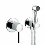 Casa si Gradina - Sanitare - Lavoar baie si accesorii - Baterii sanitare - Dus igienic cu baterie Kludi Bozz cu agatatoare, para, furtun si baterie incastrata - Infinity.ro