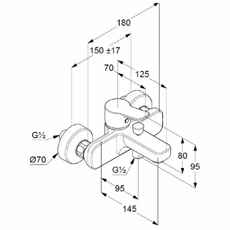 Casa si Gradina - Sanitare - Lavoar baie si accesorii - Baterii sanitare - Baterie cada si dus Kludi Pure&Easy - Infinity.ro
