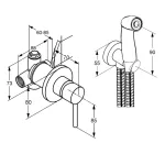 Casa si Gradina - Sanitare - Lavoar baie si accesorii - Baterii sanitare - Dus igienic cu baterie Kludi Bozz cu agatatoare, para, furtun si baterie incastrata - Infinity.ro
