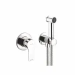 Casa si Gradina - Sanitare - Lavoar baie si accesorii - Baterii sanitare - Dus igienic cu baterie Kludi Zenta SL cu agatatoare, para, furtun si baterie incastrata - Infinity.ro