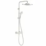 Casa si Gradina - Sanitare - Cazi si cabine de dus - Coloane si seturi de dus - Coloana de dus cu baterie termostatata Kludi Logo Logo 1S Dual Shower - Infinity.ro