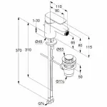 Casa si Gradina - Sanitare - Lavoar baie si accesorii - Baterii sanitare - Baterie bideu Kludi Pure&Style cu ventil metalic pop-up - Infinity.ro
