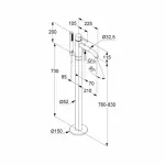 Casa si Gradina - Sanitare - Lavoar baie si accesorii - Baterii sanitare - Baterie cada - dus freestanding Kludi Bozz crom monocomanda - Infinity.ro