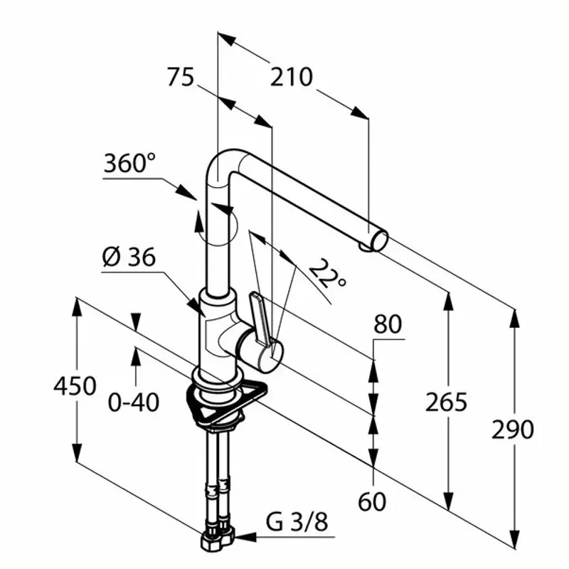 Casa si Gradina - Sanitare - Chiuveta bucatarie si accesorii - Baterii bucatarie - Baterie bucatarie Kludi L-ine S crom monocomanda - Infinity.ro