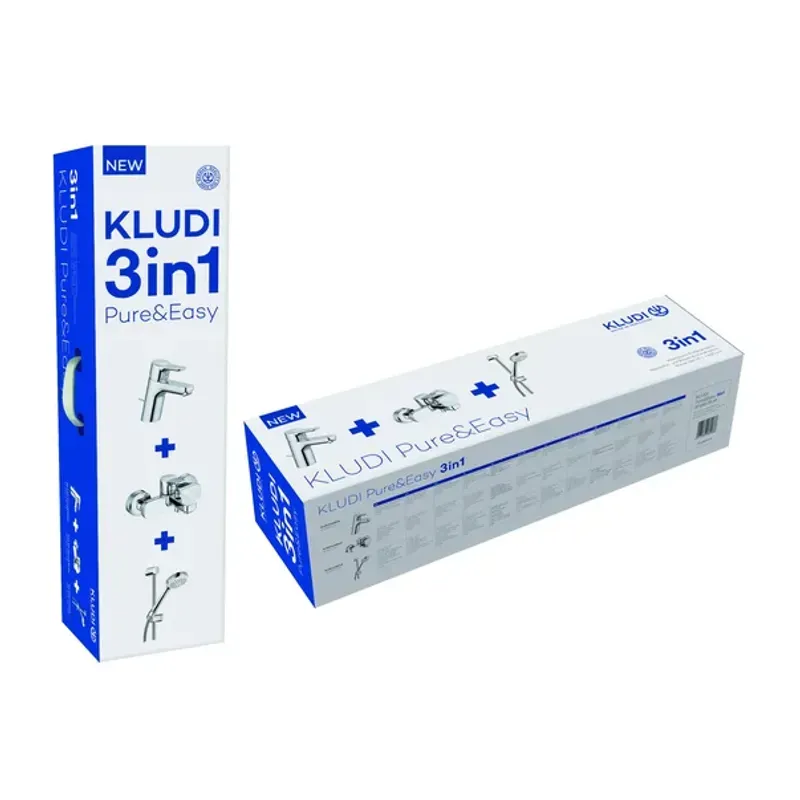 Casa si Gradina - Sanitare - Lavoar baie si accesorii - Baterii sanitare - Set baterie lavoar baterie cada dus si set dus Kludi Pure&Easy crom - Infinity.ro