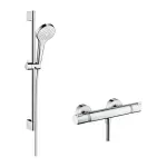 Casa si Gradina - Sanitare - Lavoar baie si accesorii - Baterii sanitare - Baterie dus termostatata Hansgrohe Croma Select S crom cu set de dus - Infinity.ro