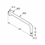 Casa si Gradina - Sanitare - Lavoar baie si accesorii - Accesorii baterii sanitare - Brat de dus Kludi 250 mm - Infinity.ro