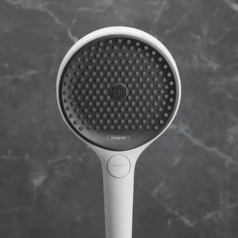 Casa si Gradina - Sanitare - Lavoar baie si accesorii - Accesorii baterii sanitare - Para de dus Hansgrohe Rainfinity 130 alb mat 3 tipuri de jet - Infinity.ro