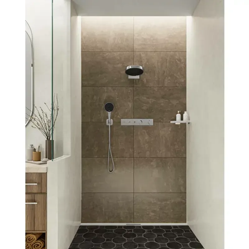 Casa si Gradina - Sanitare - Lavoar baie si accesorii - Accesorii baterii sanitare - Para de dus Hansgrohe Rainfinity 130 alb mat 3 tipuri de jet - Infinity.ro