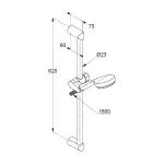 Casa si Gradina - Sanitare - Cazi si cabine de dus - Coloane si seturi de dus - Set de dus Kludi Logo 3S crom cu bara 60 cm - Infinity.ro