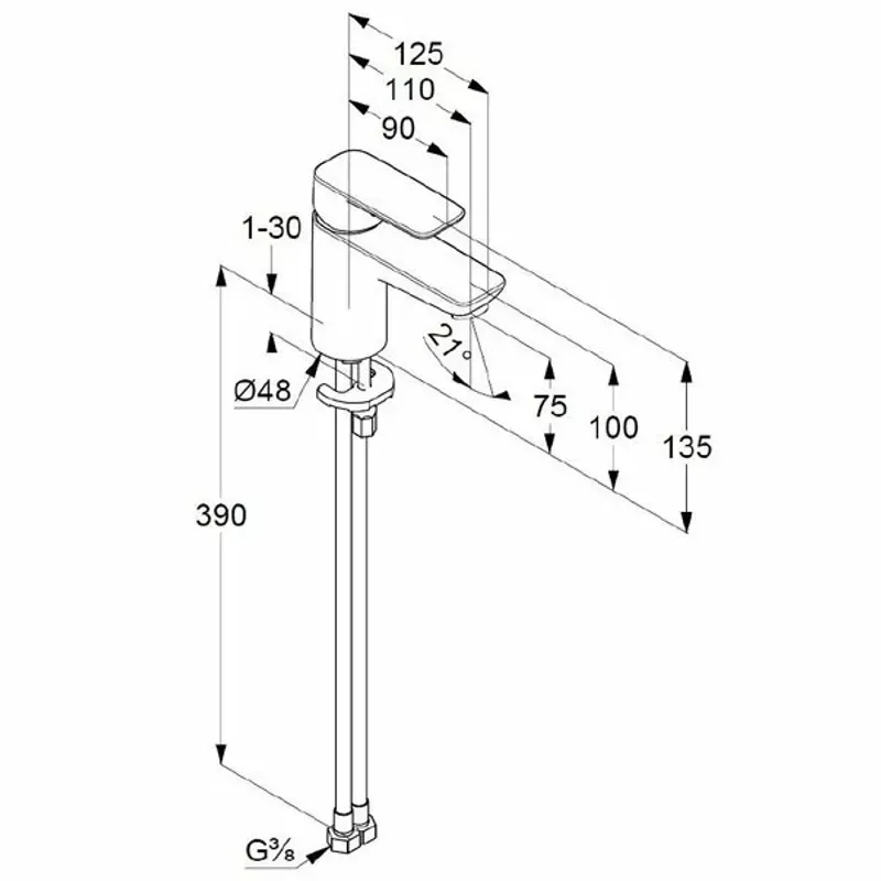 Casa si Gradina - Sanitare - Lavoar baie si accesorii - Baterii sanitare - Baterie lavoar Kludi Pure&Style 75 fara ventil - Infinity.ro
