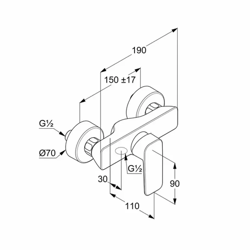 Casa si Gradina - Sanitare - Lavoar baie si accesorii - Baterii sanitare - Baterie dus Kludi Pure&Style negru mat - Infinity.ro