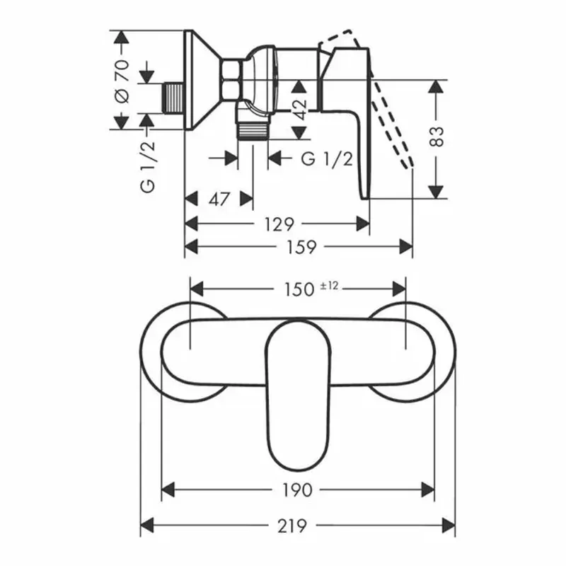Casa si Gradina - Sanitare - Lavoar baie si accesorii - Baterii sanitare - Baterie dus Hansgrohe Vernis Blend monocomanda crom lucios - Infinity.ro