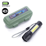 Casa si Gradina - Corpuri si surse de iluminat - Iluminat exterior - Lanterne - Lanterna de mana T6 C812 in cutie verde T630 cu led COB Lateral - Infinity.ro