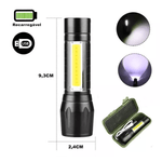 Casa si Gradina - Corpuri si surse de iluminat - Iluminat exterior - Lanterne - Lanterna de mana T6 C812 in cutie verde T630 cu led COB Lateral - Infinity.ro