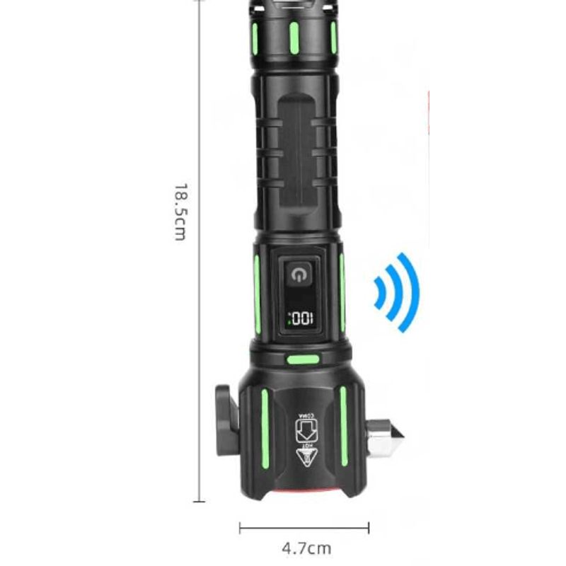 Casa si Gradina - Corpuri si surse de iluminat - Iluminat exterior - Lanterne - Lanterna aluminiu RTY 827 cu LED 30W incarcare USB acumulator 18650 lampa COB Ciocan de Urgenta si Cutter - Infinity.ro