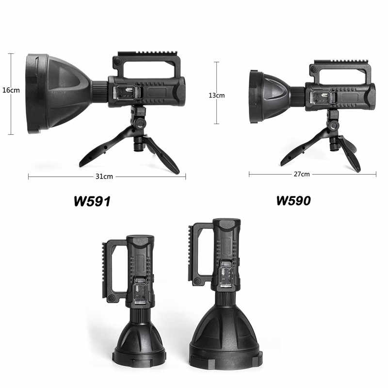 Casa si Gradina - Corpuri si surse de iluminat - Iluminat exterior - Lanterne - Lanterna de Mana W590 cu TREPIED , Baterie Externa 1000W LED foarte puternic P50 - Infinity.ro