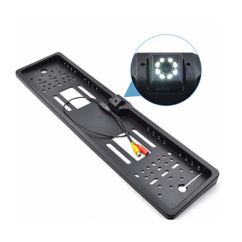 Auto si Moto - Piese auto si accesorii - Caroserie - Ornamente exterior auto - Suport numar auto cu camera video marsarier cu LED unghi filmare 170 grade BASE - Infinity.ro
