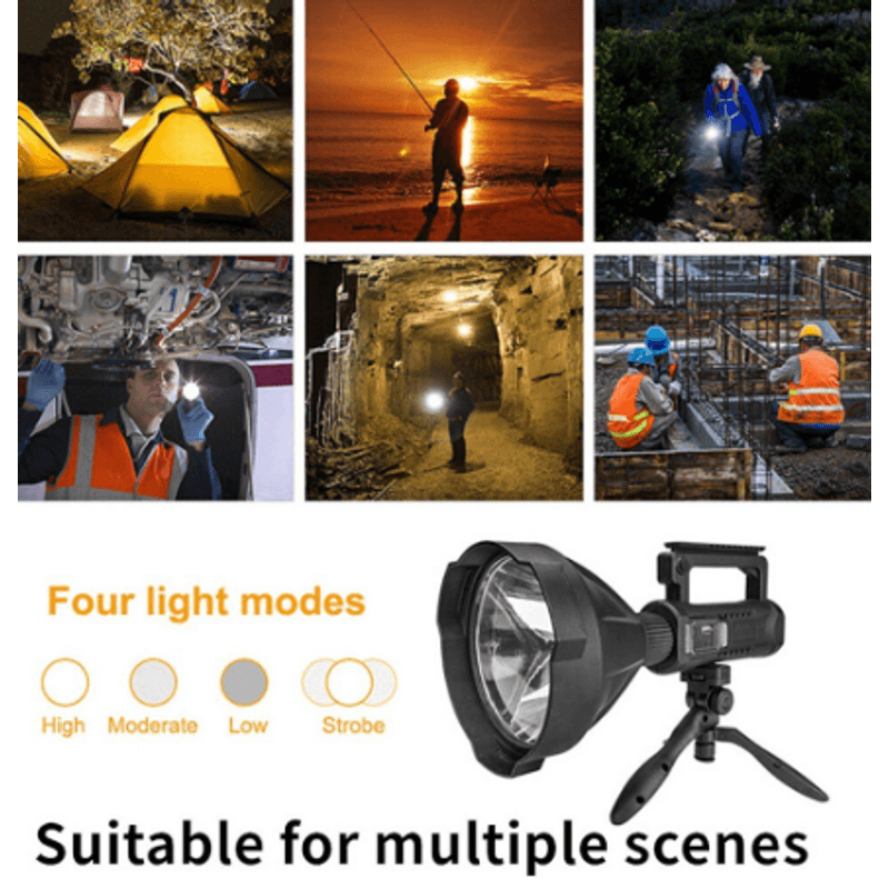 Casa si Gradina - Corpuri si surse de iluminat - Iluminat exterior - Lanterne - Lanterna de Mana W590 cu TREPIED , Baterie Externa 1000W LED foarte puternic P50 - Infinity.ro