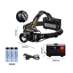 Casa si Gradina - Corpuri si surse de iluminat - Iluminat exterior - Lanterne - Lanterna de cap T503C cu 3 Acumulatori 18650 senzor miscare zoom lumina alba sau galbena Indicator Baterie - Infinity.ro