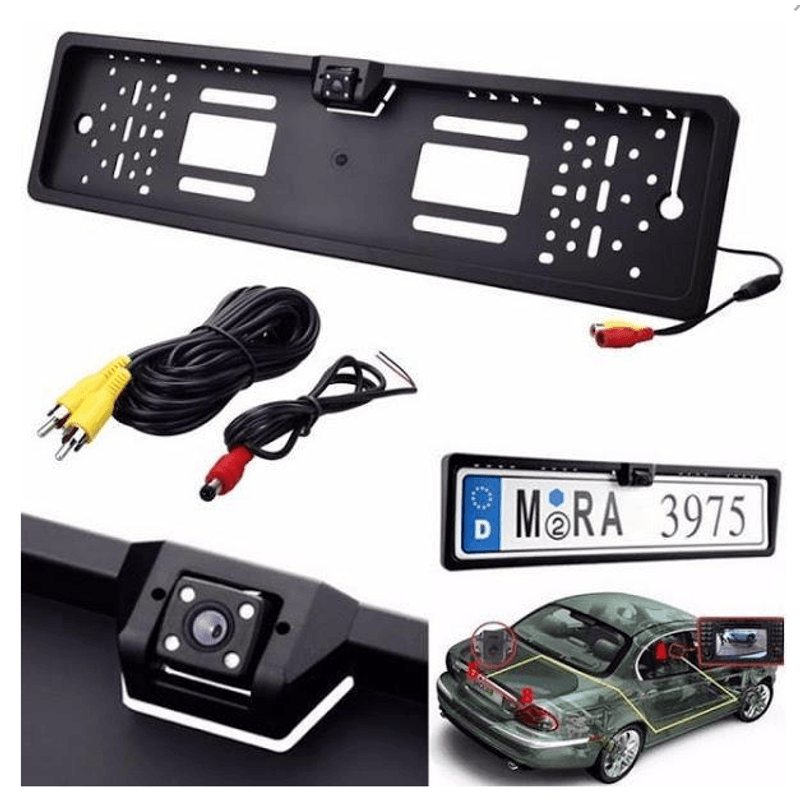 Auto si Moto - Piese auto si accesorii - Caroserie - Ornamente exterior auto - Suport pentru numar auto cu camera video marsarier incorporata - Infinity.ro