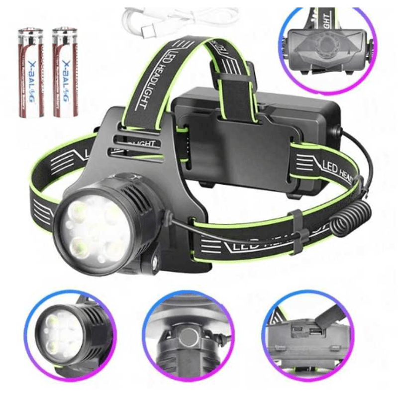 Casa si Gradina - Corpuri si surse de iluminat - Iluminat exterior - Lanterne - Lanterna frontala de cap BL A29 5 cu 2 acumulatori Li-ion 18650 incarcare USB 5 LED tip P50 - Infinity.ro