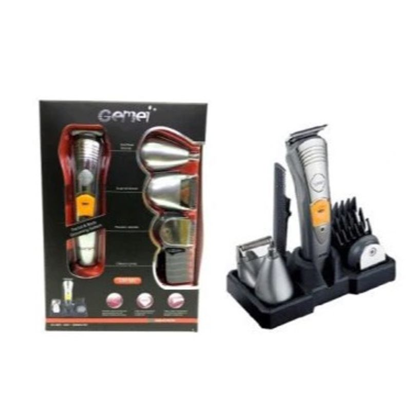 Ingrijire personala si Cosmetice - Aparate & accesorii ingrijire personala - Aparate de ras si tuns - Aparate de tuns - Masina de tuns Geemy Professional cu lama din titan GM-580 Gri - Infinity.ro