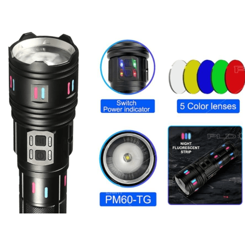 Casa si Gradina - Corpuri si surse de iluminat - Iluminat exterior - Lanterne - Lanterna Profesionala AK177 Incarcare Type C putere 60W indicator de incarcare cu 8 acumulatori - Infinity.ro