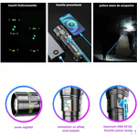 Casa si Gradina - Corpuri si surse de iluminat - Iluminat exterior - Lanterne - Lanterna profesionala BL G601 putere 300W fiabilitate 4 acumulatori 18650 Incarcare USB 5km - Infinity.ro