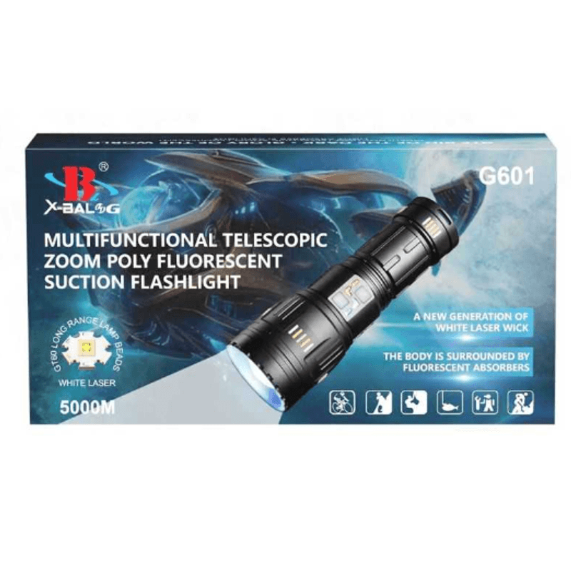 Casa si Gradina - Corpuri si surse de iluminat - Iluminat exterior - Lanterne - Lanterna profesionala BL G601 putere 300W fiabilitate 4 acumulatori 18650 Incarcare USB 5km - Infinity.ro