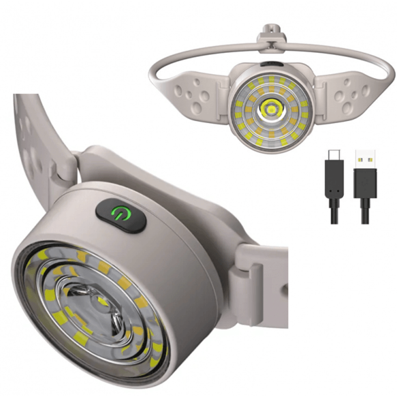 Sport si Outdoor - Camping - Articole solare camping - Lampi si lanterne camping - Lanterna de Cap G25 Frontala LED Alb si Color Banda Flexibila USB C - Infinity.ro